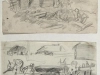 Рисунок. «Красноармейцы роют окоп»; «Разгрузка подвод». 1941-1942 гг. Царевич И.В.2