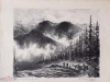 Житенев В. Тункинские Альпы. Автолитография. 1936.
