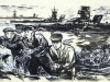 Рисунок. «Морской десант». 1941-1944 гг. Царевич И.В..