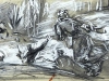 Рисунок. «В атаку». 1941-1943 гг. Царевич И.В