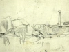 Рисунок. «Возле походной кухни». 1941-1943 гг. Царевич И.В.