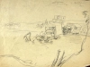 Рисунок. «Преодоление реки автоколонной». 1941-1943 гг. Царевич И.В.